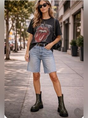 Zara Women’s Chunky Chelsea Boots in Olive Green 10.5 US 41UK